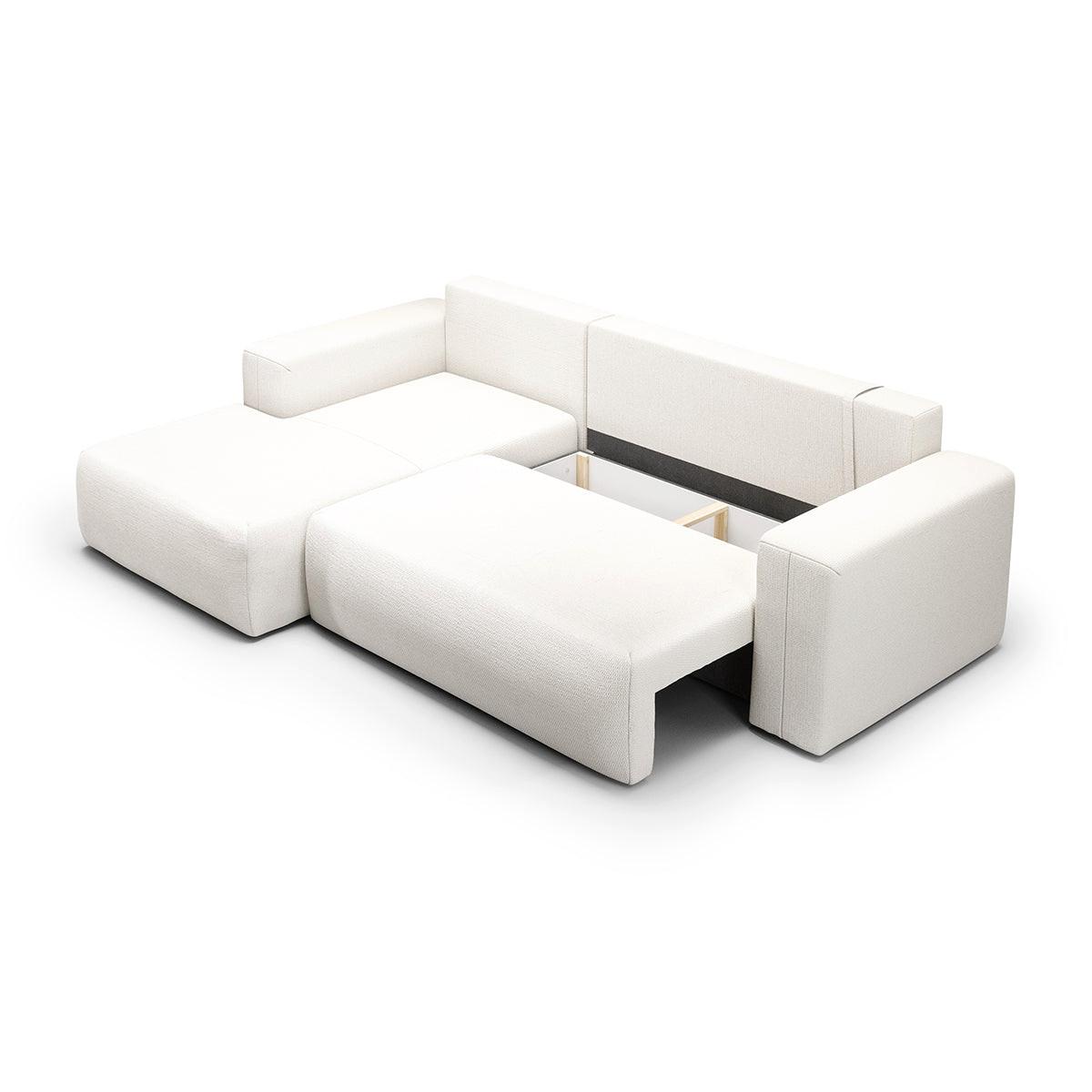 ECKSOFA Bliss 3 Sitzplätze Écru - Weiß, Holz (268/163cm) - Petits-meubles