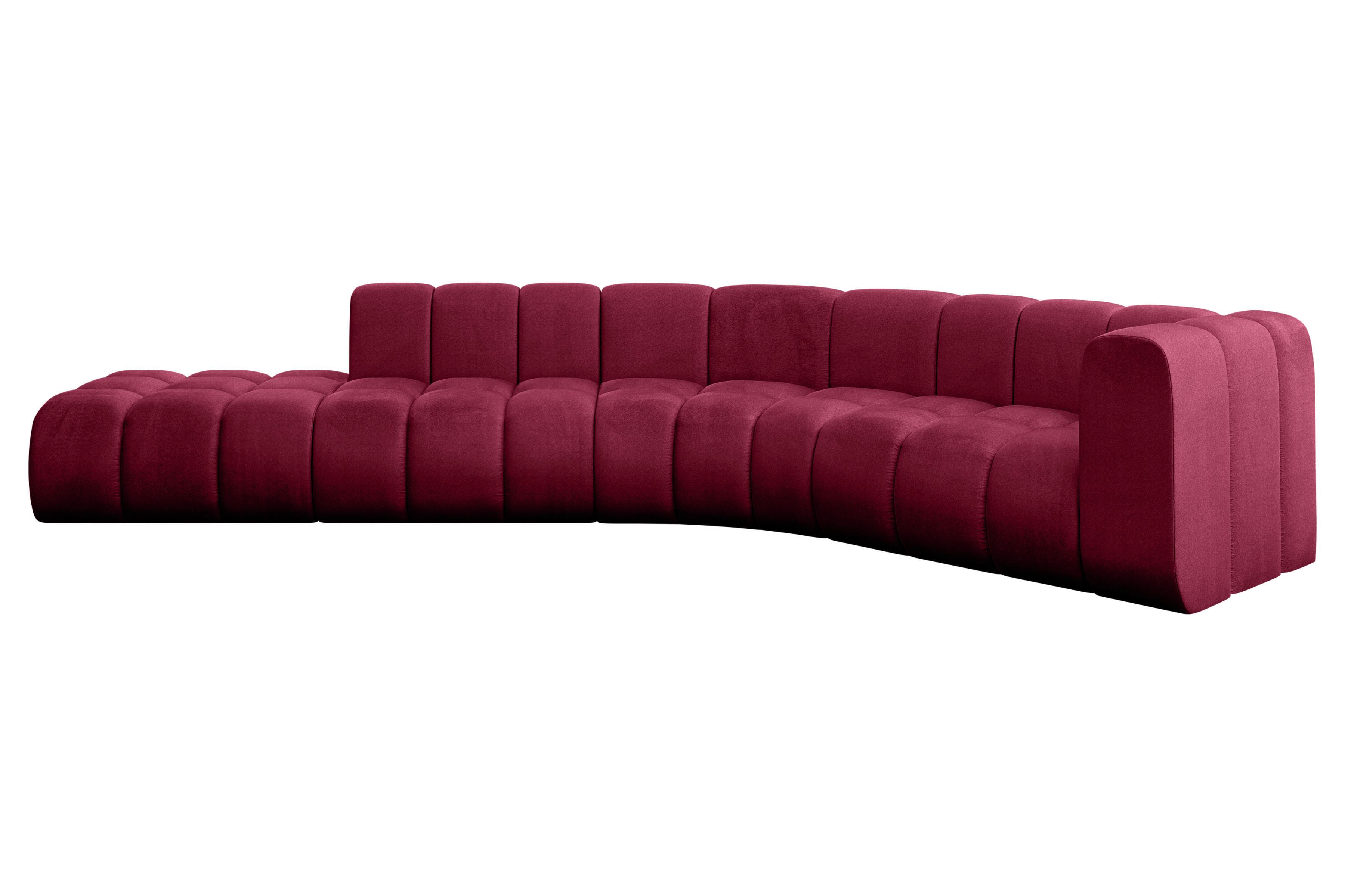 ECKSOFA modulares Sofa Tilmo-L1 - 399x194x70 cm Bordeauxrot - Bordeaux, Holzwerkstoff/Textil (399/194cm) - ALTDECOR