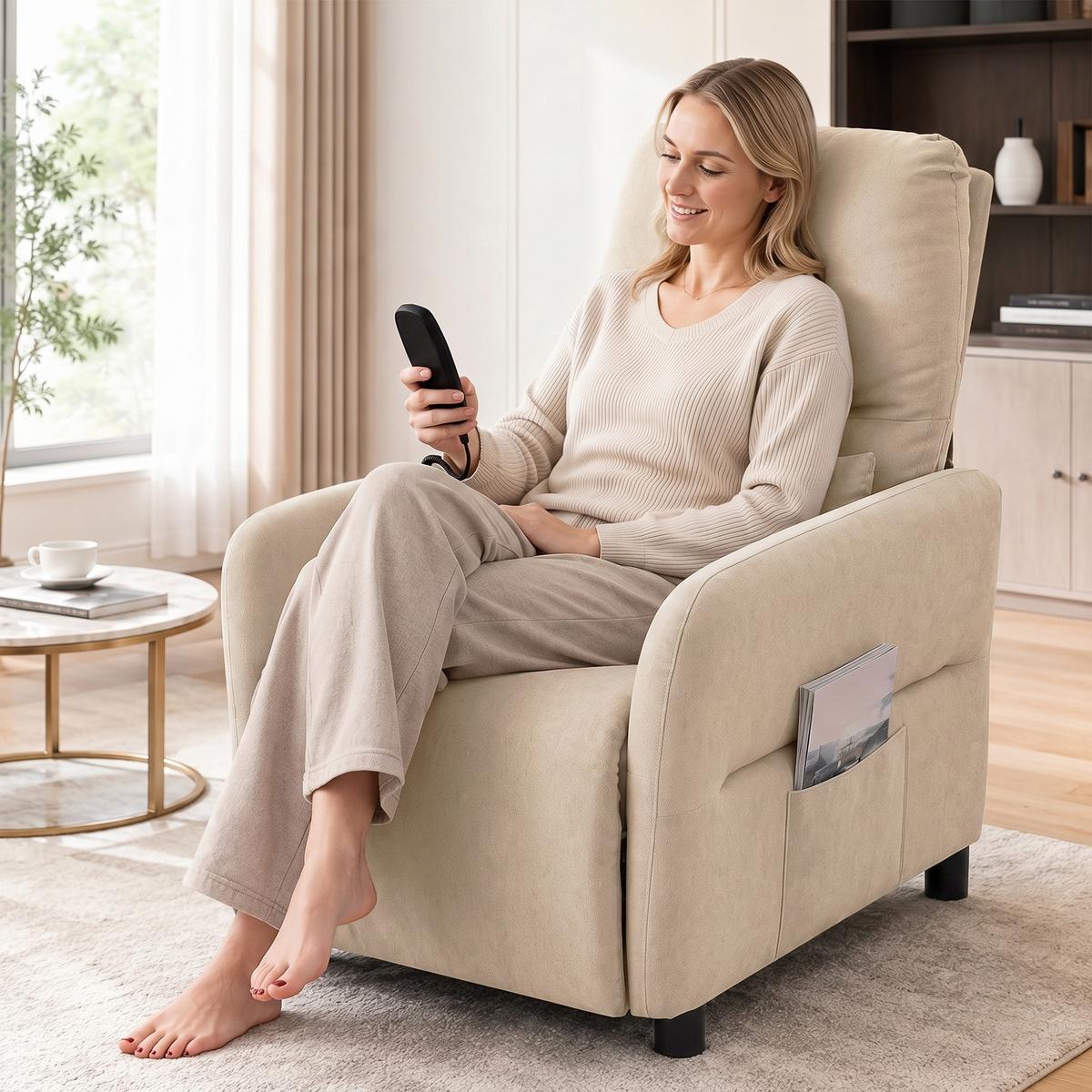 MASSAGESESSEL Polyester Beige - Dunkelgrau/Beige, Holzwerkstoff/Kunststoff (87/100/77cm) - HOMCOM