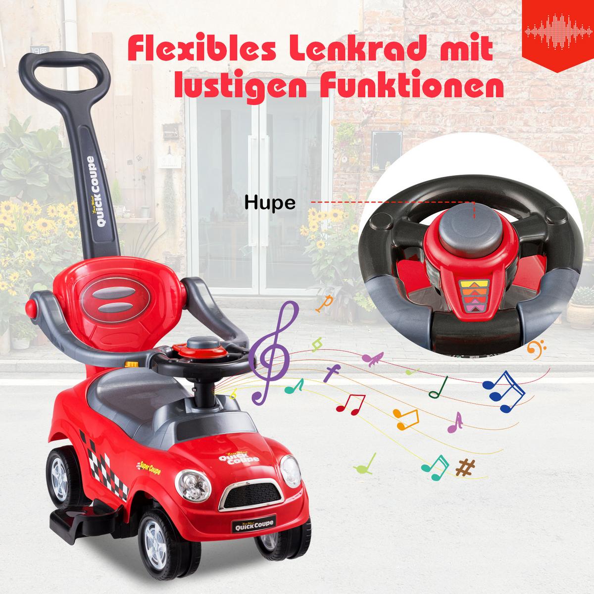 SCHIEBEWAGEN Rot - Rot, Kunststoff (89/84/43cm) - COSTWAY