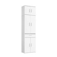 MEHRZWECKSCHRANK Der Extralange - Silberfarben/Weiß, Holzwerkstoff (60/230/34cm) - Mokebo