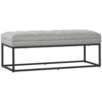 BETTBANK, für Wohnzimmer, bis 200 kg Belastbar, Stahl, Hellgrau - Hellgrau, Kunststoff (44/45.5/120cm) - HOMCOM
