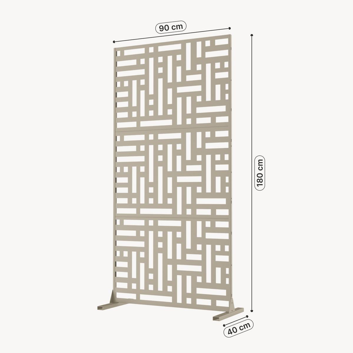 TRENNWAND Bernalda - Beige, Metall (90/180cm) - casa.pro