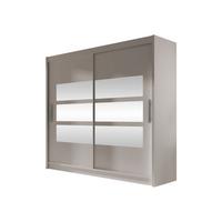 KLEIDERSCHRANK London III 180 - Kaschmir/Silberfarben, Holzwerkstoff/Kunststoff (180/215/58cm) - MIRJAN24