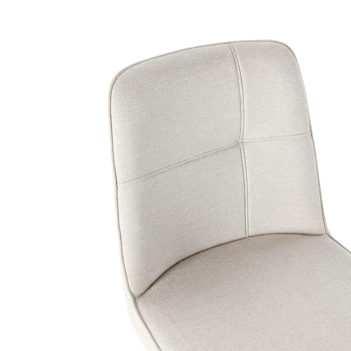 ESSZIMMERSTÜHLE 4er Set 56/46/49,5 cm - Creme, Textil (56/49.5/75.5cm) - Calicosy