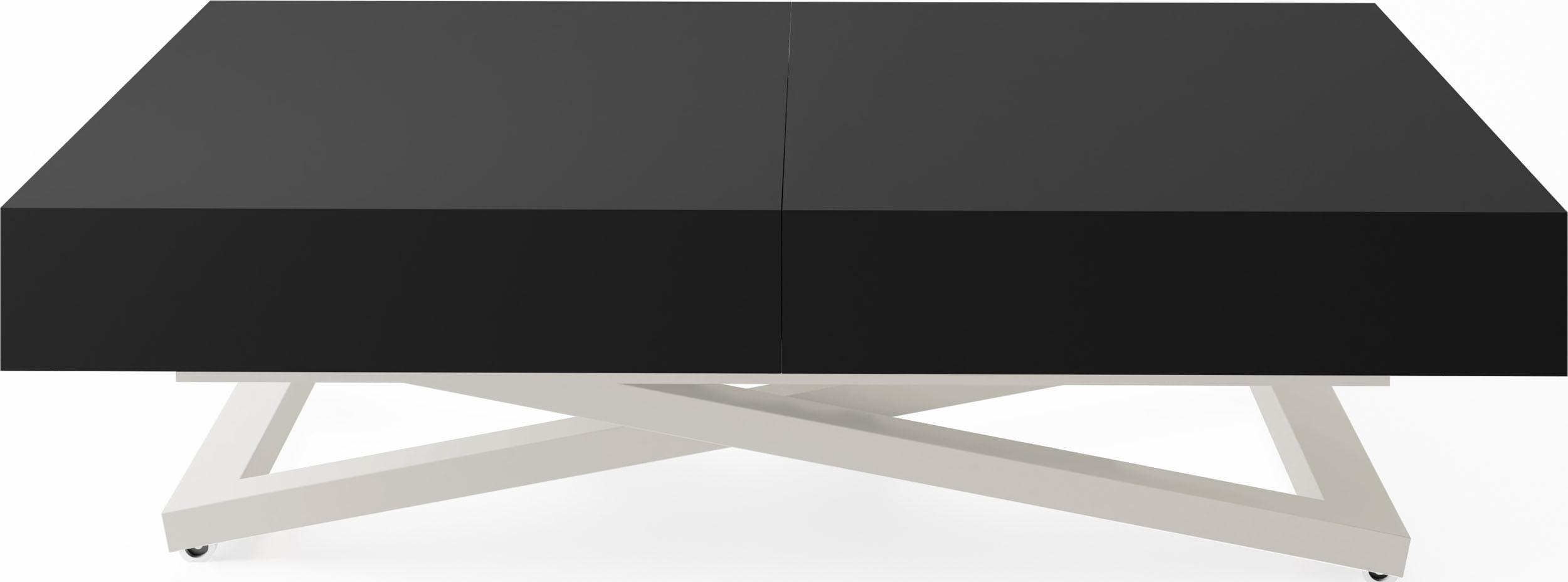 COUCHTISCH Cavetta U höhenverstellbar ausziehbar, Schwarz 120-200/80/27-76 cm - Kaschmir/Schwarz, Holzwerkstoff/Metall (80/120/76cm) - WFL GROUP