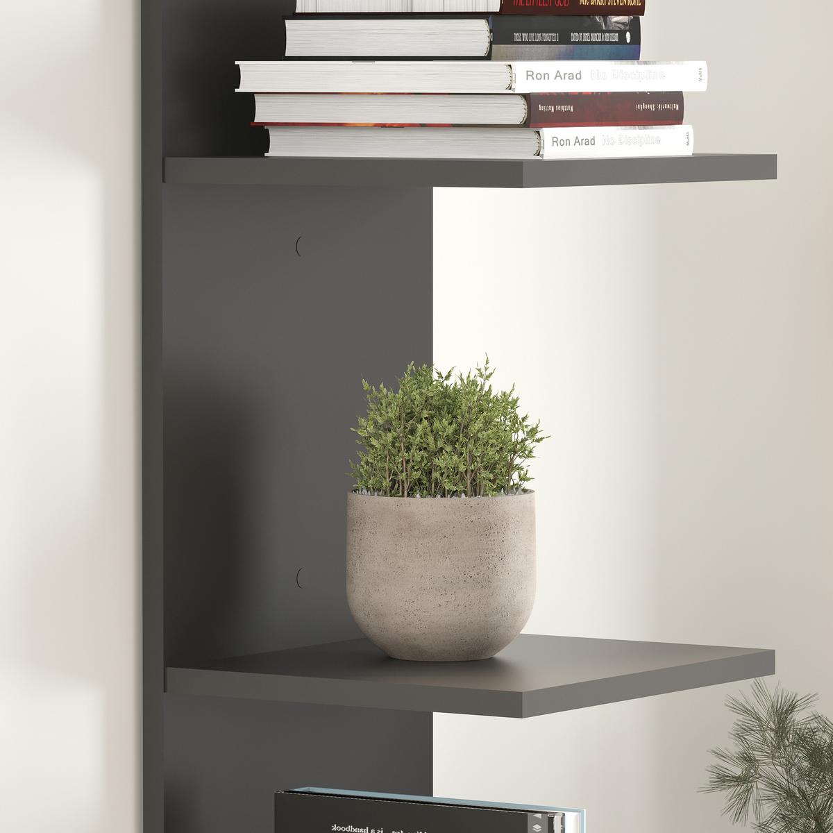 WANDREGAL Surahammar - Schwarz, Holzwerkstoff (34.5/180/31.5cm) - [en.casa]