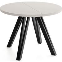 ESSTISCH Ravero runder ausziehbarer, Kaschmir 100-140/100/77 cm - Kaschmir/Beige, Holz/Holzwerkstoff (100/140/76.5cm) - WFL GROUP
