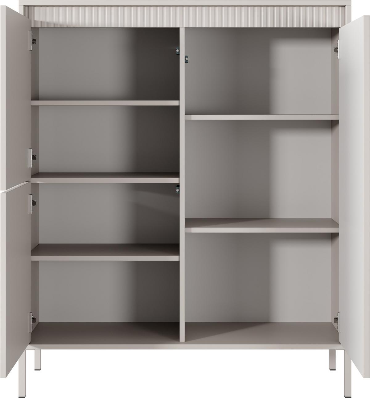 HIGHBOARD Cindy Beige 104/123/40 cm - Beige/Braun, Holzwerkstoff/Metall (103.5/123.4/39.5cm) - WFL GROUP