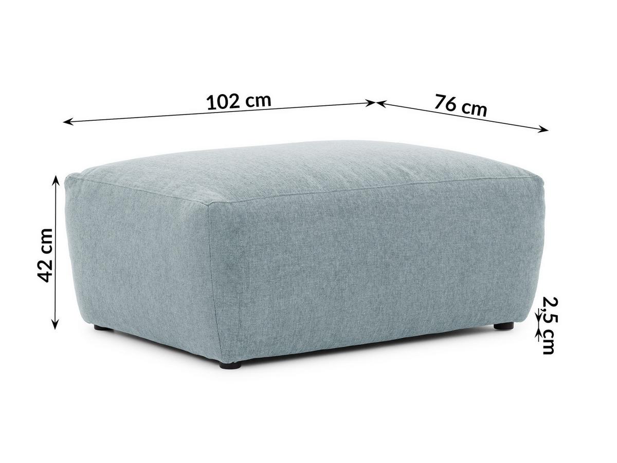 HOCKER Lennon aus Hellblau Strukturstoff mit vielseitiger Nutzung - Schwarz/Hellblau, Holz/Kunststoff (102/42/76cm) - S-Style