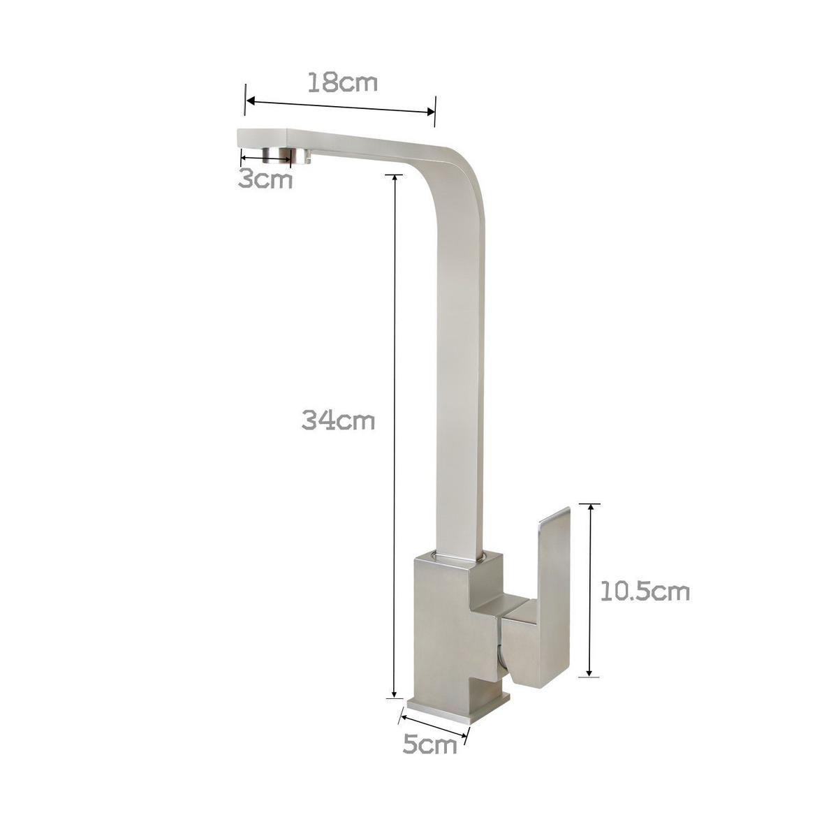 KÜCHENARMATUR Wassarg 4.9/35.5/23.2 cm - Silberfarben, Metall (4.9/35.5/23.2cm) - ZMH