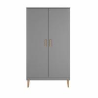 SCHRANK 2 Türen Kubi Grau - Grau, Holzwerkstoff (184/55/100cm) - Petits-meubles