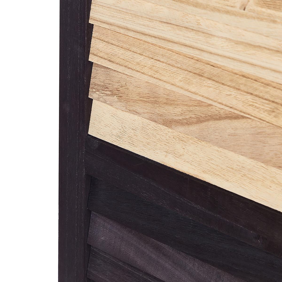 RAUMTEILER 4-teilig Braun/Schwarz 164/170 cm Brennerbad - Schwarz/Braun, Holz (164/170/2cm) - Beliani