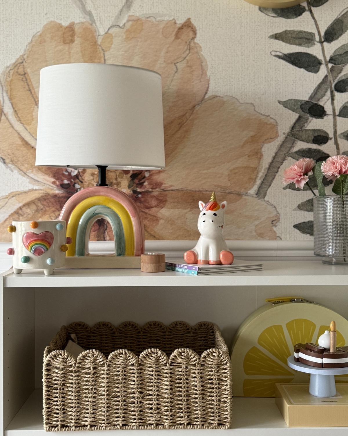 TISCHLEUCHTE Bunt/Weiß Titna - Multicolor/Weiß, Keramik (28/28/42cm) - Beliani
