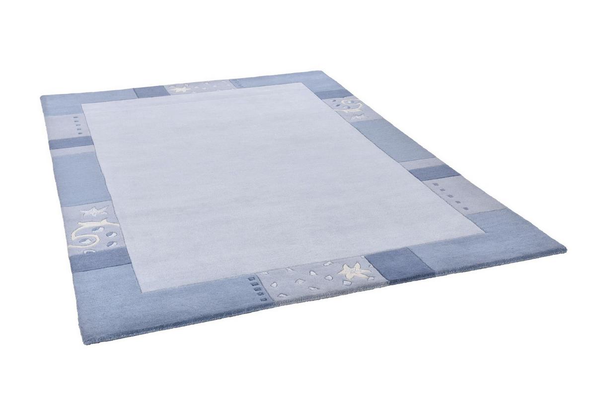 HANDTUFTTEPPICH Royal Ganges 70x140 cm - Hellblau, Textil (70/140cm) - THEKO