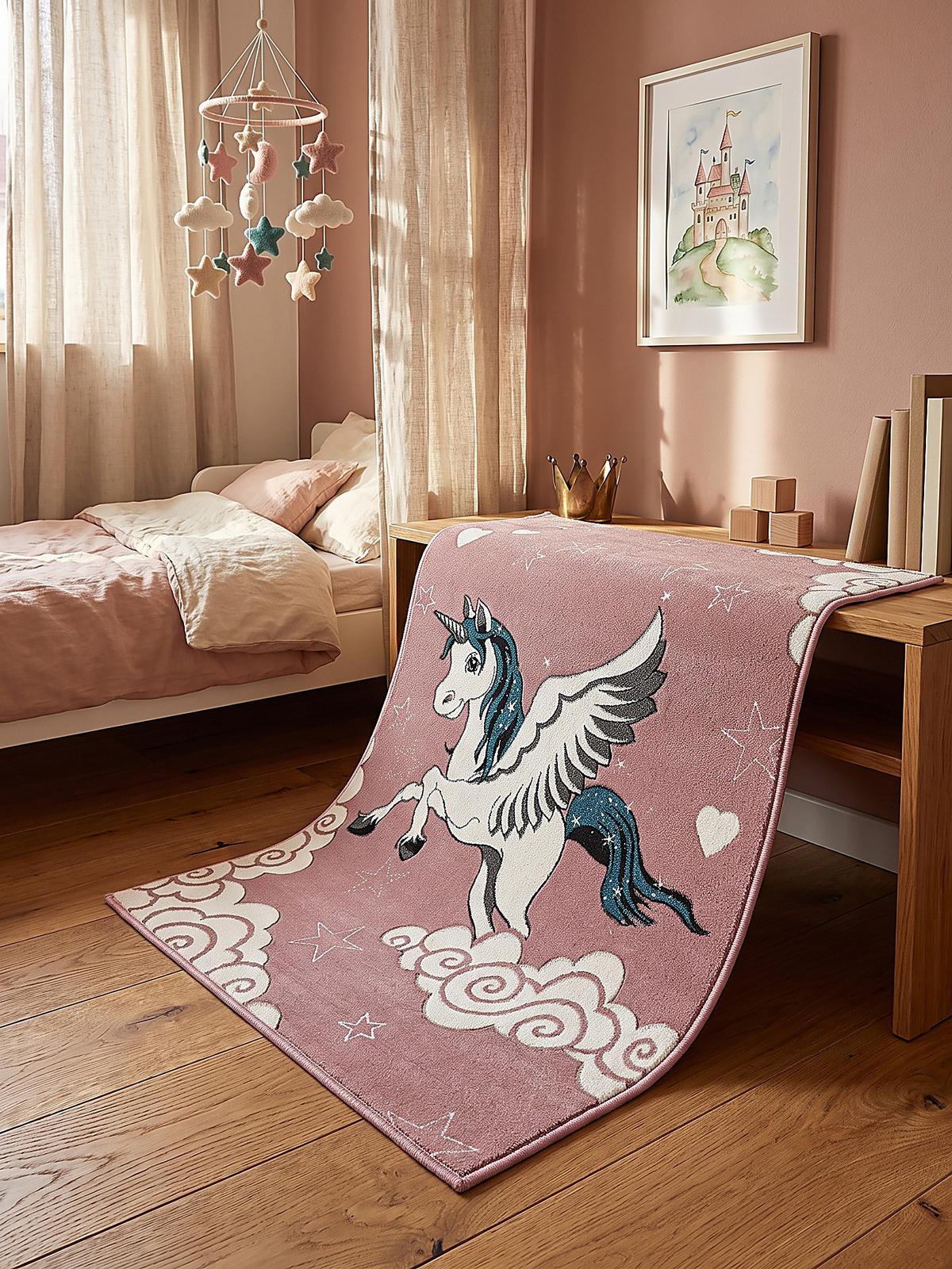 KINDERTEPPICH Kurzflor Sterne IDRO Polypropylen Pink 80 x 150 cm - Rosa, Textil (80/150cm) - KADIMA DESIGN