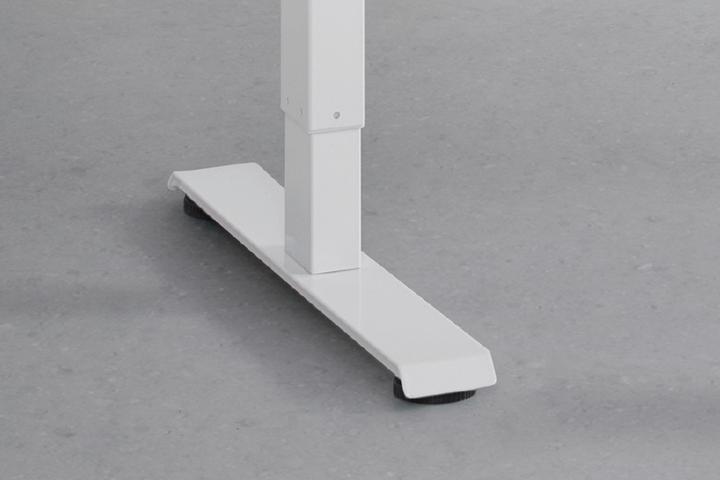 Schreibtisch Weiß 2 Füße eckig Carbonstahl