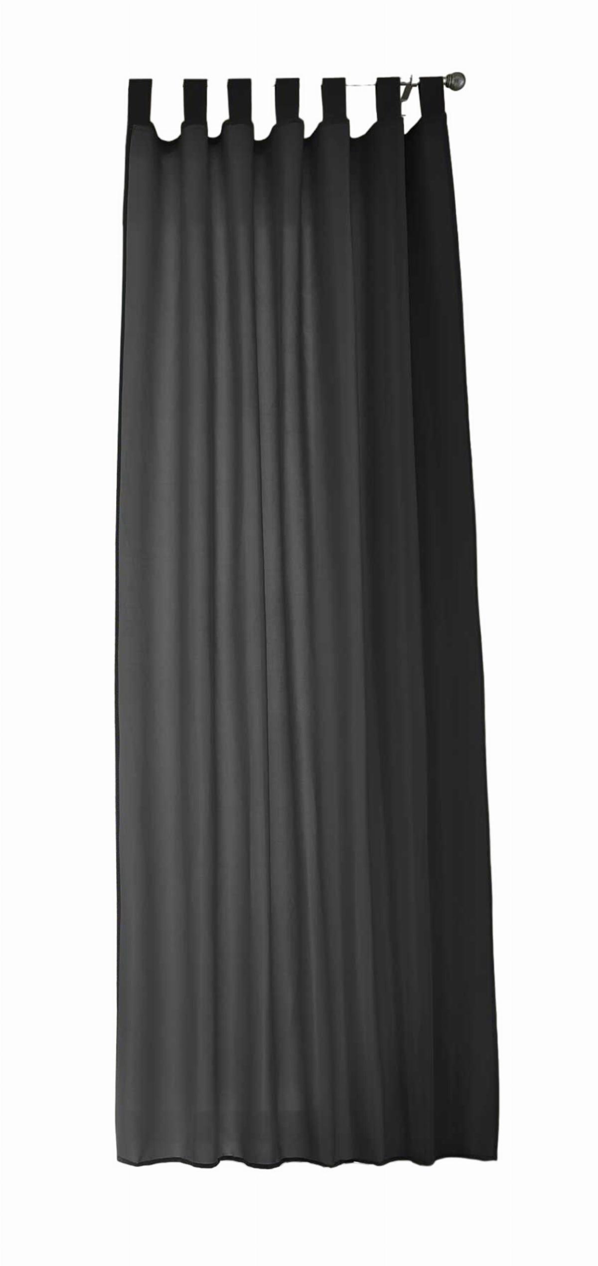 VORHANG POTSDAM HxB 245x140 cm Schwarz - Schwarz, Textil (140/245cm) - Gardinenbox