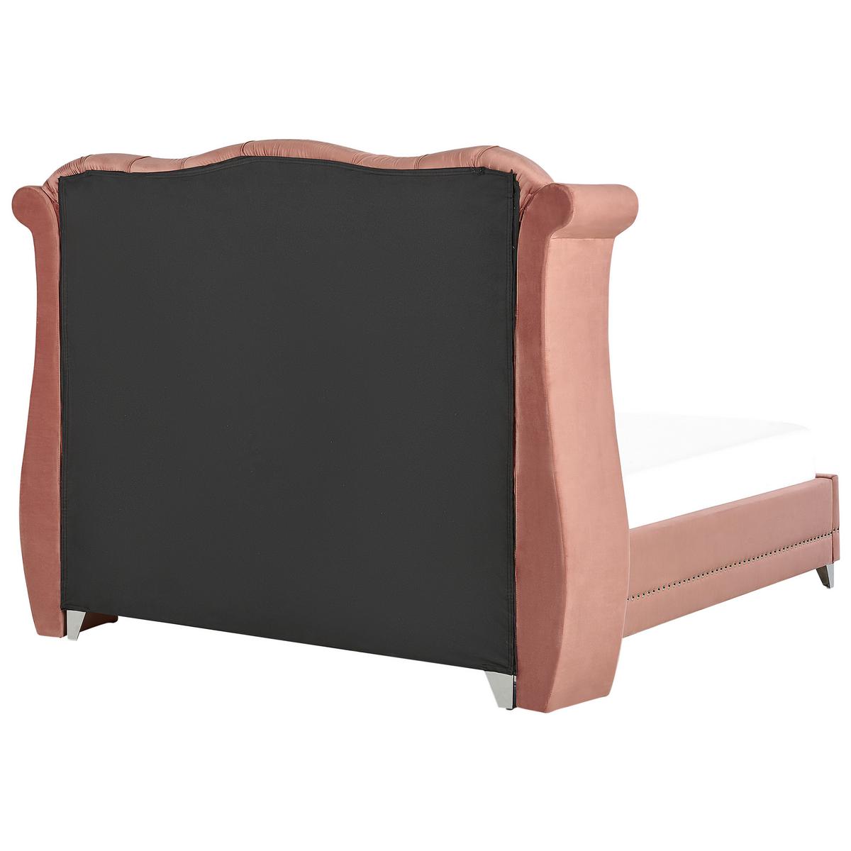 POLSTERBETT 160/200cm Rosa Ayette - Pink, Textil (160/200cm) - Beliani