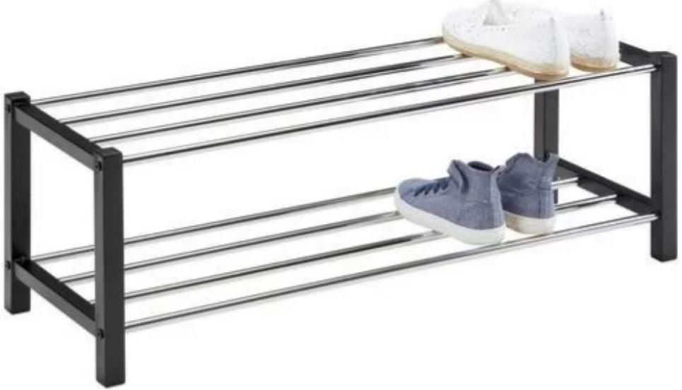 Schuhregal in Schwarz/Chromfarben