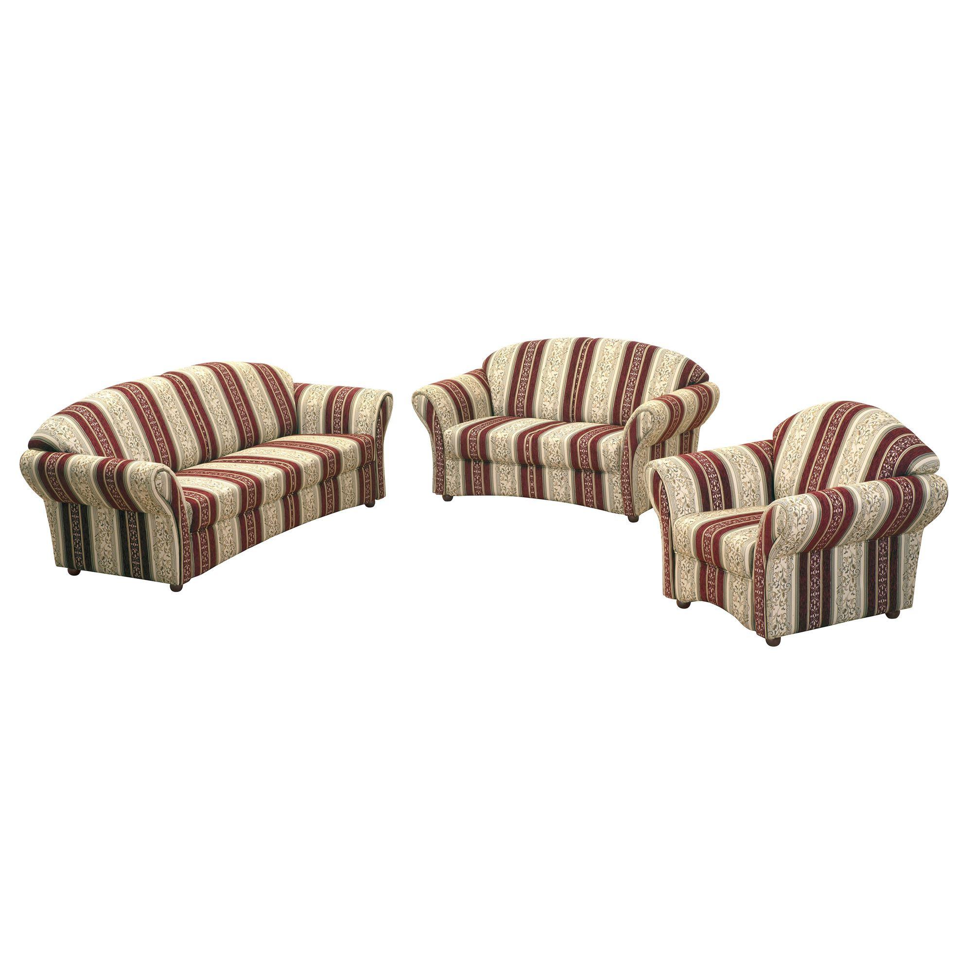 SOFAGARNITUR 3-2-1 Kama Chenille rot - Rot, Kunststoff (200/85/81cm) - 58aufmkessel