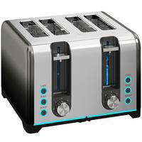 TOASTER Stahl Schwarz - Schwarz, Metall (15.6/18.9/26.4cm) - HOMCOM