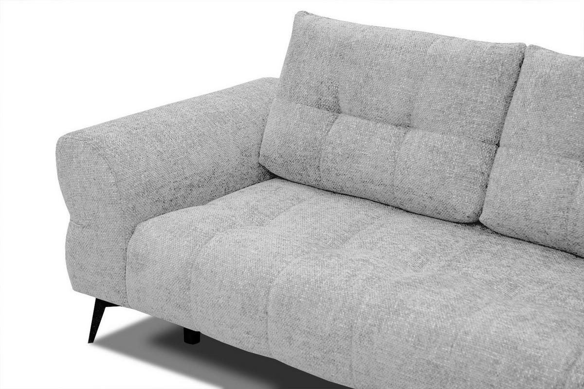 ECKSOFA SALVINI 5-Sitzer, hellgrau - Hellgrau/Schwarz, Holzwerkstoff/Textil (292/158cm) - Wozimo