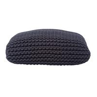 STRICK-POUF schwarz, Bodenkissen 70/70/20 cm - Schwarz, Textil (70/20/70cm) - Homescapes