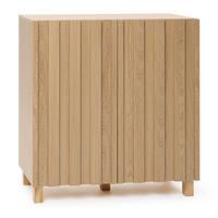 SIDEBOARD Holz mit 2 Türen und Füßen aus Kiefernholz | B80 x T35 x H80 cm - Eichefarben, Holz/Holzwerkstoff (80/80/35cm) - Hometopia