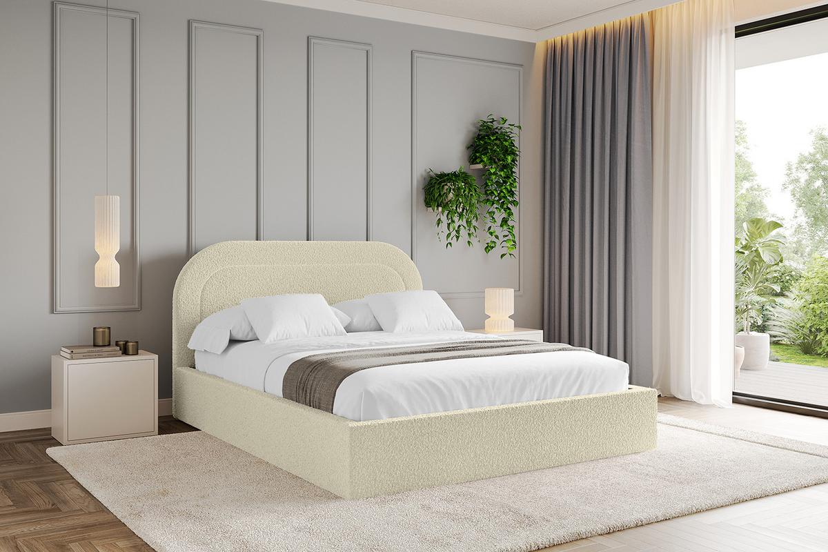 POLSTERBETT mit Bettkasten und Lattenrost, Boxbett ohne Matratze - LERAY 140x200 Beige - Taupe, Holzwerkstoff/Textil (140/200cm) - ALTDECOR