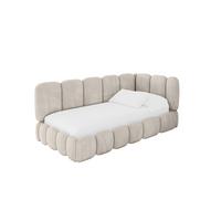 EINZELLBETT Jugendbett mit Bettkasten, Links - AVRY 80x200 Beige - Ecru, Holzwerkstoff/Textil (80/200cm) - ALTDECOR