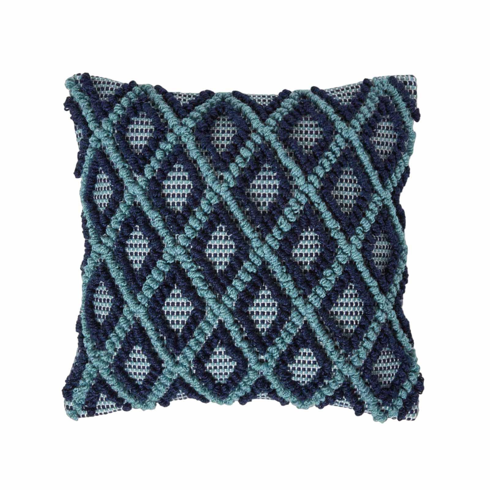 DEKOKISSEN Tula 45/45 cm mit 3D-Muster - Blau, Textil (45/45cm) - Homescapes
