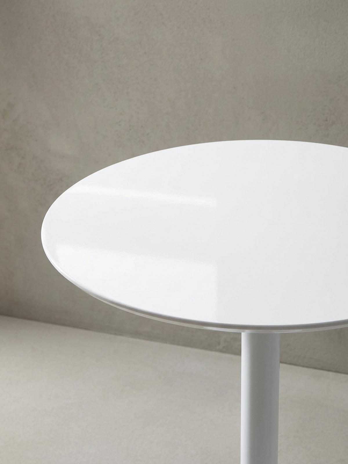 ESSTISCH – Hochglanz Weiß 75x75x74 cm Trompetenfuß für 2 Personen - Weiß, Holz/Metall (75/75/74cm) - KADIMA DESIGN