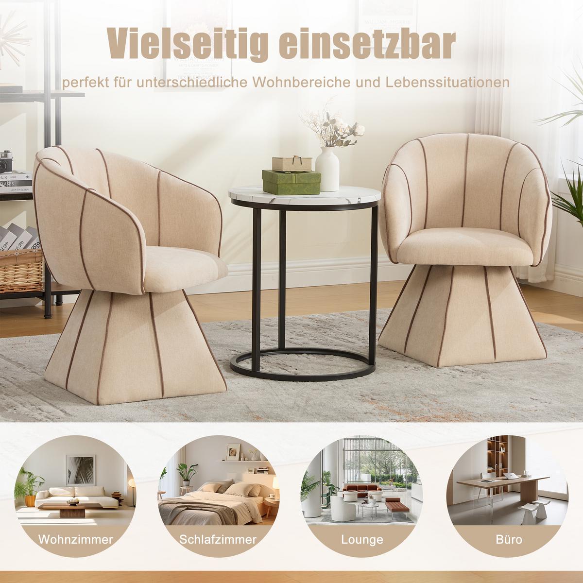 DREHSTUHL 360° Chenille Ergonomischer Sessel Wohnzimmer & Schlafzimmer - Sahara, Textil (56/74.5/54cm) - Urban Meuble