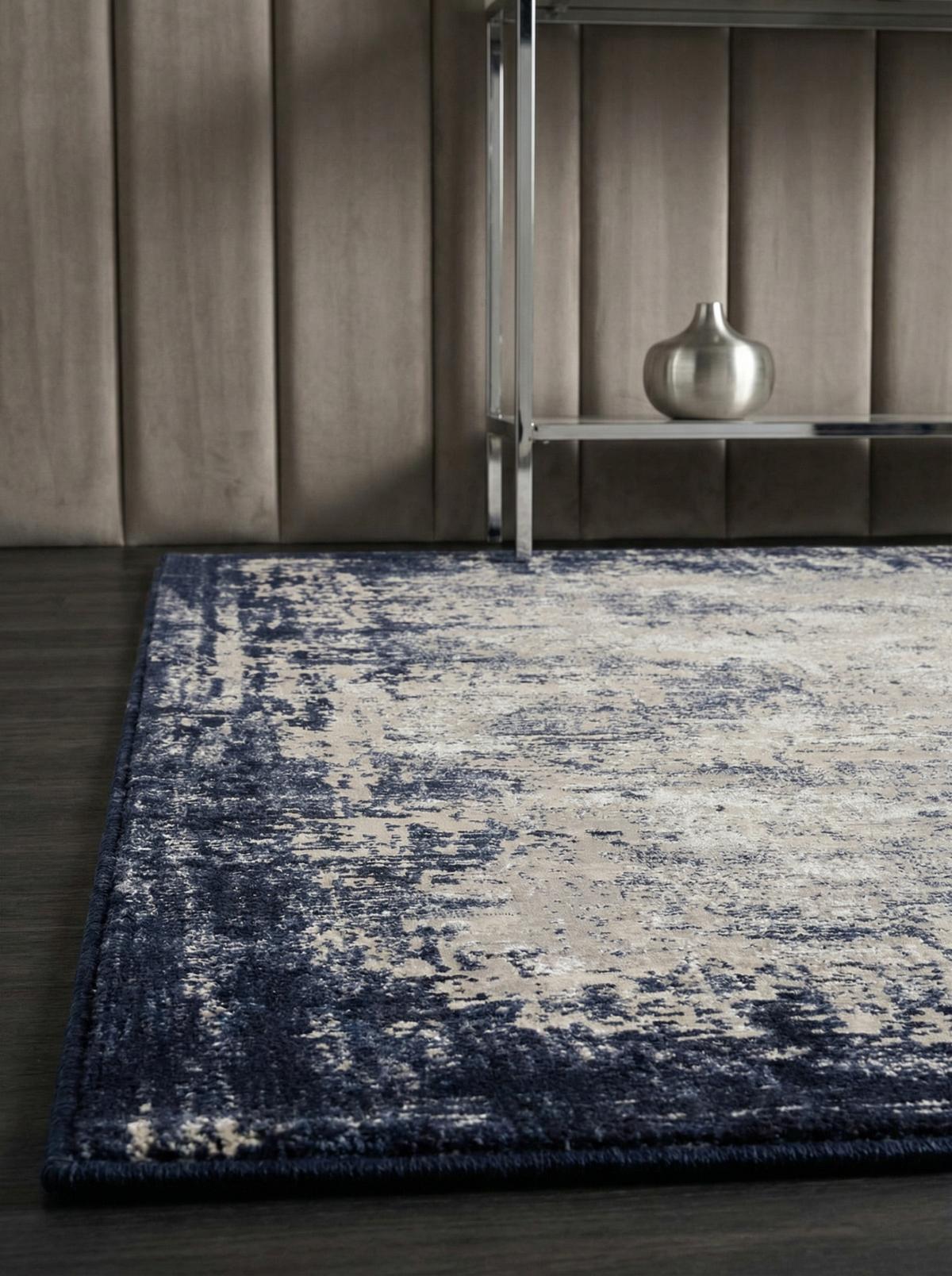 TEPPICH TIBER-Rieti, abstrakt, Dunkelblau, 160 x 230 cm - Blau, Textil (230/160cm) - KADIMA DESIGN