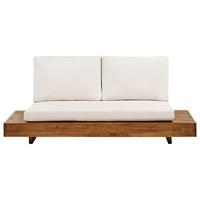 LOUNGESOFA 2-Sitzer Heller Holzfarbton Marettimo - Hellbraun/Weiß, Holz (167/70/68cm) - Beliani