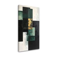 LEINWANDBILD 3D und geometrisch 40x80cm - Grün, Textil (40/80cm) - Feeby