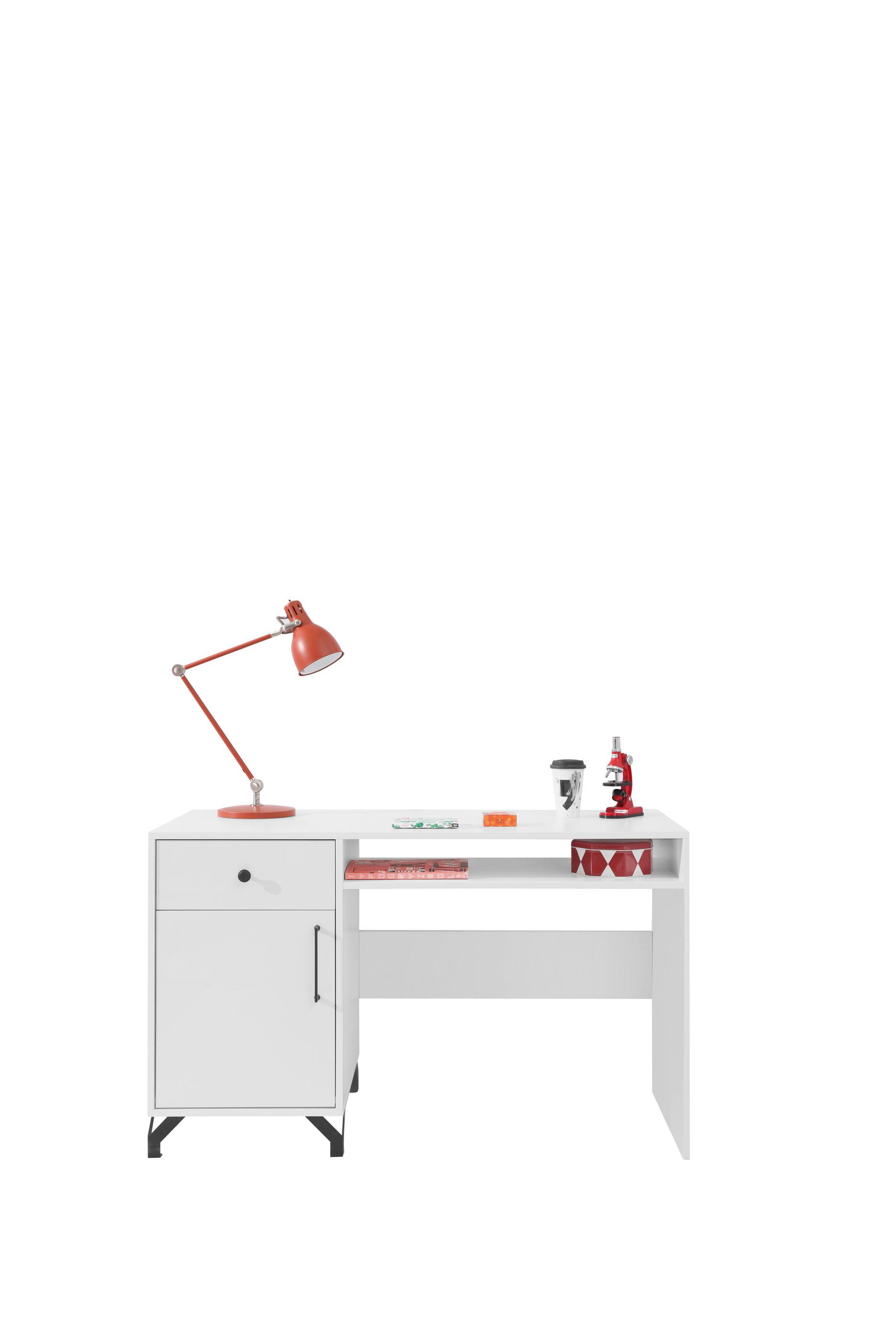 SCHREIBTISCH LANZA 125x55x76 cm Bürotisch Computertisch, Weiß - Weiß, Holzwerkstoff (55/125/76cm) - MASSENO