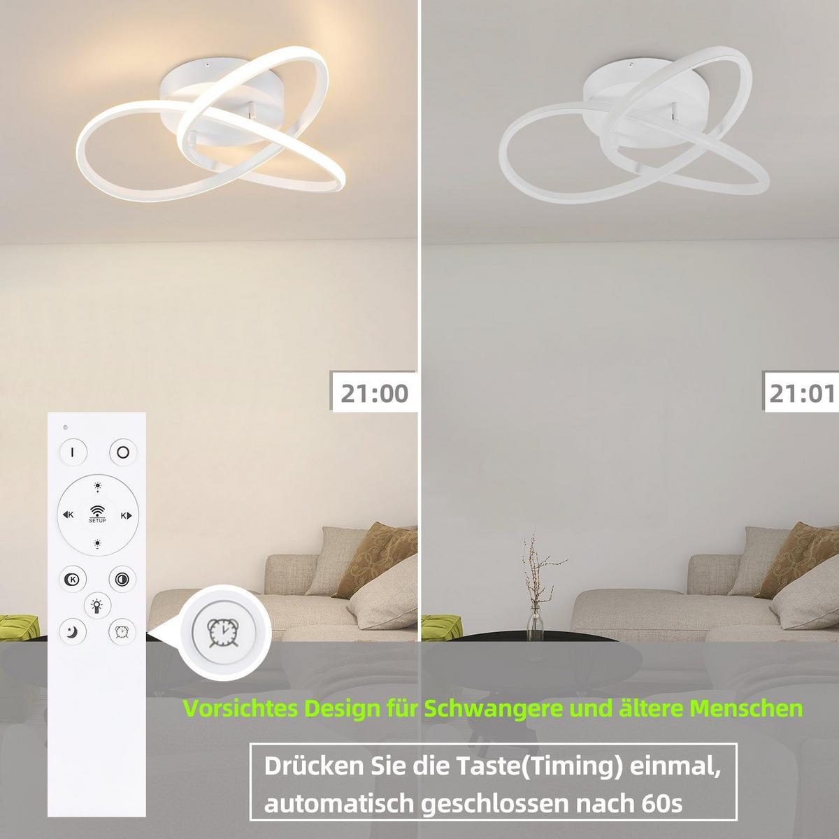LED-DECKENLEUCHTE Grimmenwall 14/18/40 cm - Weiß, Metall (40/14/18cm) - ZMH