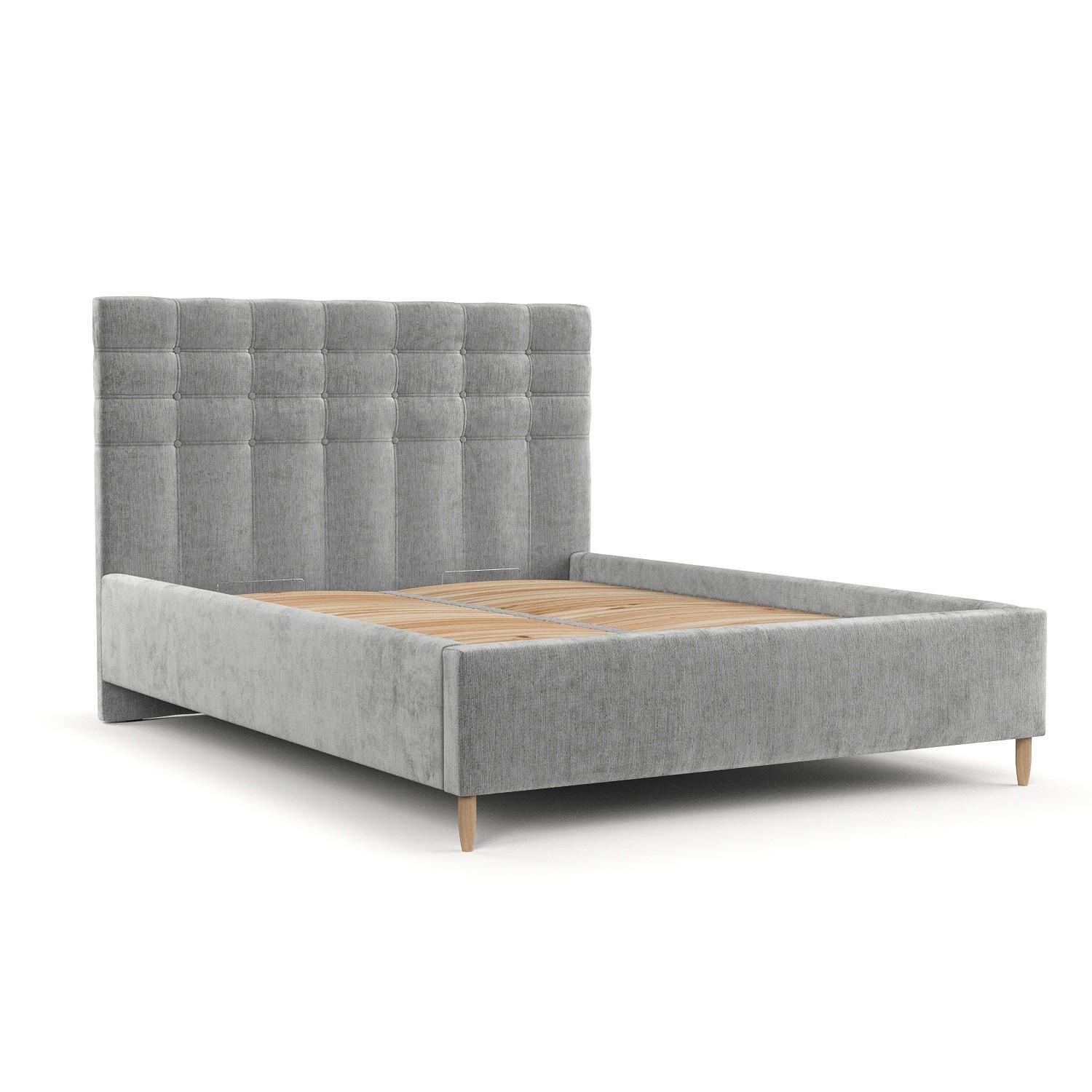 POLSTERBETT Soma 180/200 cm Hellgrau im Lotta Stoff - Hellgrau/Naturfarben, Holz/Holzwerkstoff (180/200cm) - AltaBeds