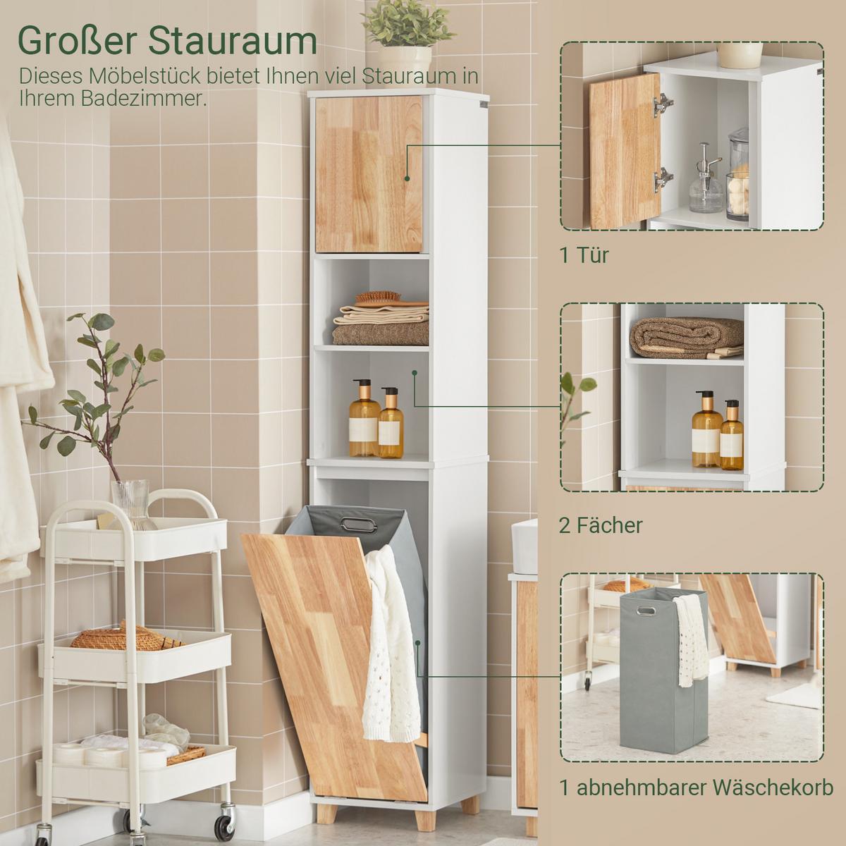 HOCHSCHRANK Weiß - Weiß, Holz/Holzwerkstoff (31/170/32cm) - SoBuy