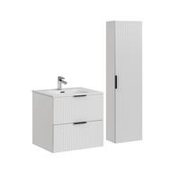 BADMÖBEL 60.2cm Adriel 2er-Set Weiß - Weiß, Holzwerkstoff (60.2/57/46cm) - Petits-meubles