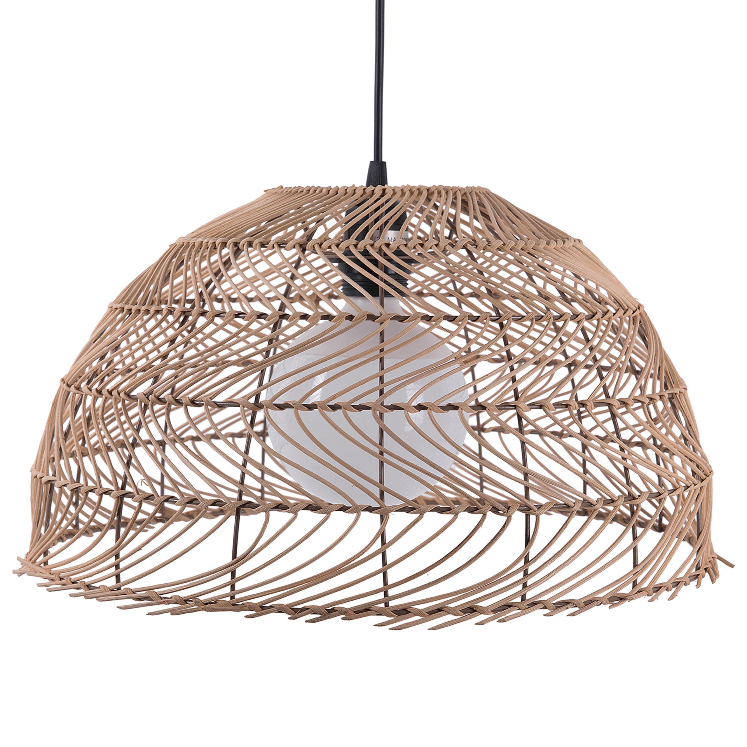 HÄNGELEUCHTE Selenge 40/40/163 cm - Beige, Naturmaterialien (40/40/163cm) - Beliani