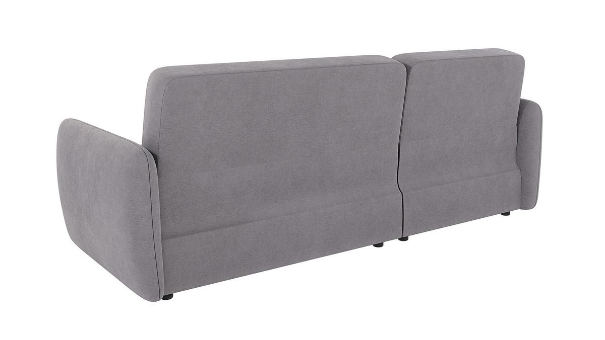 ECKSOFA Lupo Grau Mikrofaser - Schwarz/Grau, Holz/Kunststoff (232/147cm) - S-Style Möbel