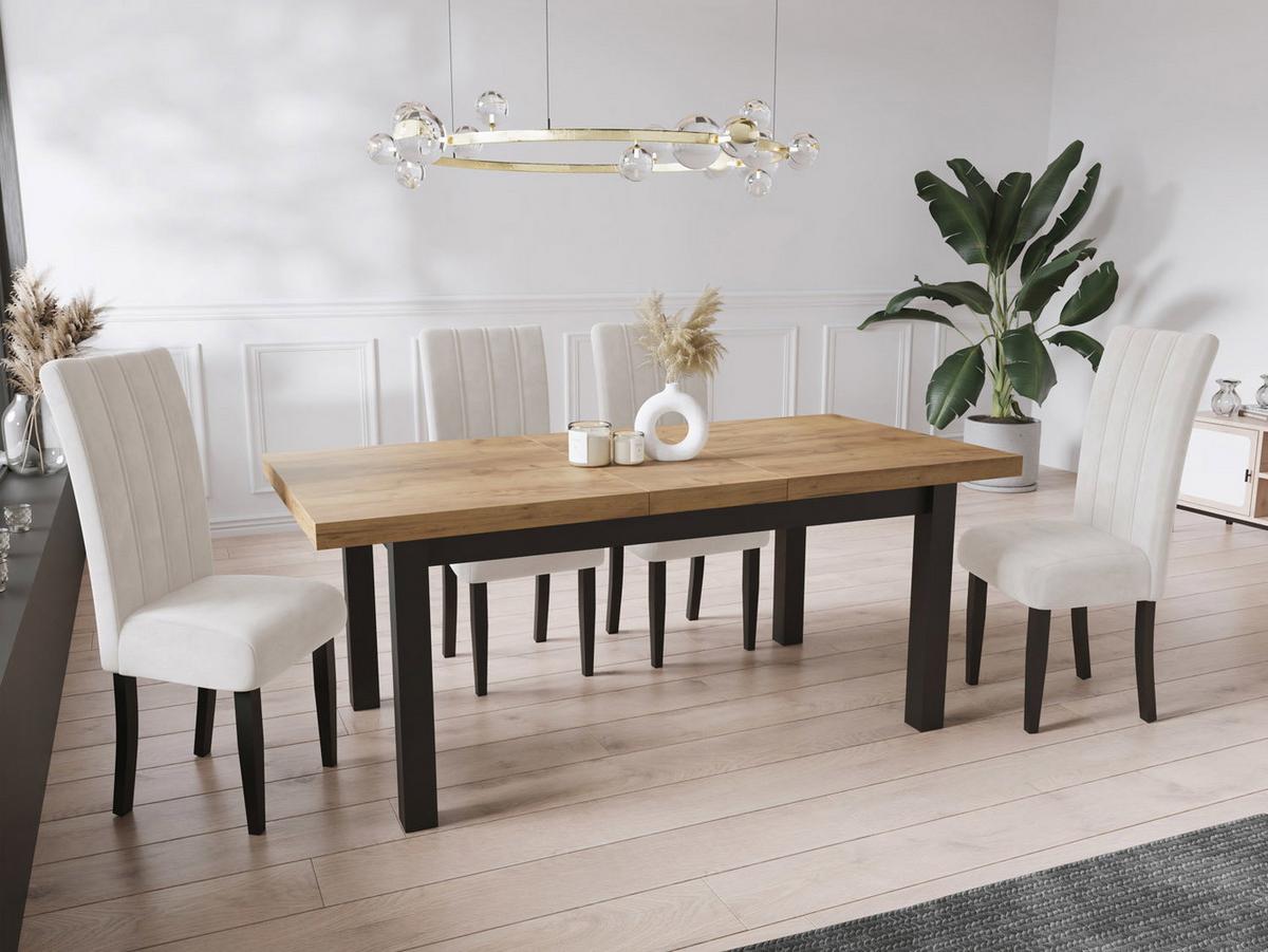 ESSTISCH Gemini rechteckig ausziehbar, Wotan Eiche 170-250/90/78 cm - Eiche Wotan/Schwarz, Holz/Holzwerkstoff (90/250/78cm) - WFL GROUP