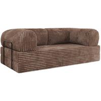 3-SITZER SOFA ORSETTO - Braun Cord - Schwarz/Braun, Textil/Metall (200/70/100cm) - MKS