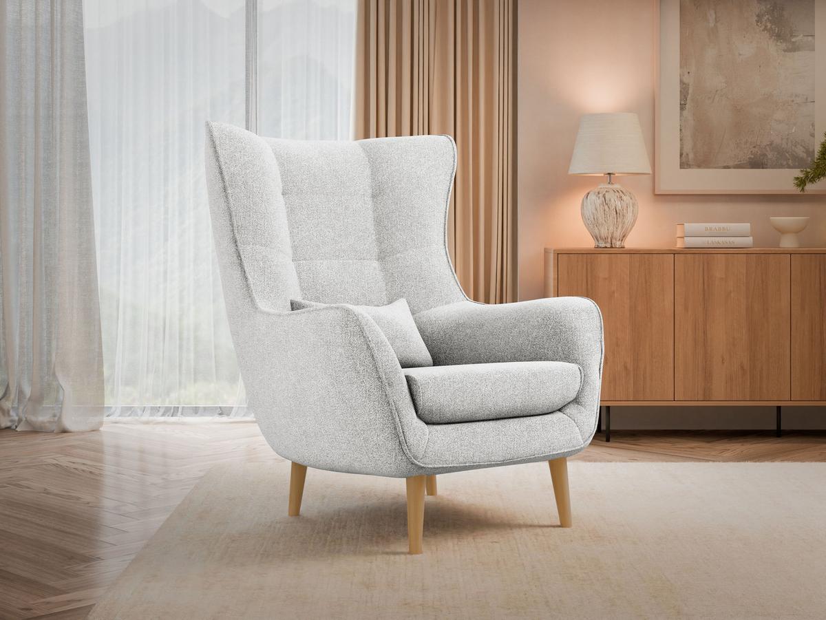 SESSEL Estjano - Beige/Hellgrau, Holz/Textil (80/106/95cm) - MIRJAN24