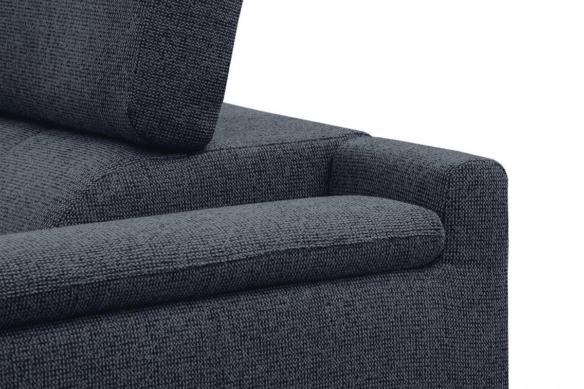 ECKSOFA FIERO 5-Sitzer, dunkelblau - Schwarz/Dunkelblau, Holzwerkstoff/Textil (158/269cm) - Wozimo