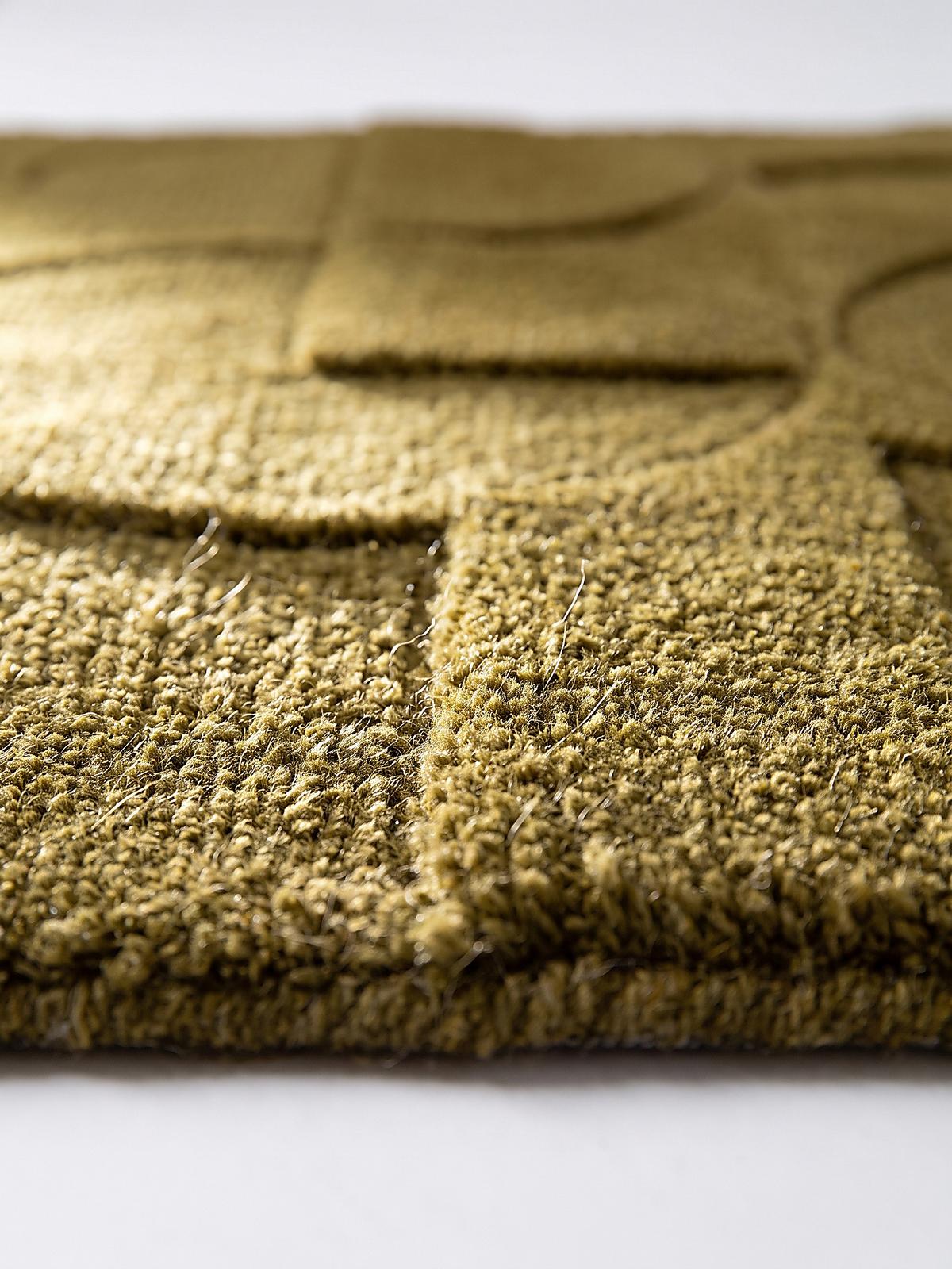 TEPPICHLÄUFER handgetuftet DEBEN, Kreis-Geometrie, Olivgrün, 60 x 230 cm - Grün, Textil (60/230cm) - KADIMA DESIGN