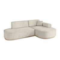ECKSOFA Ottomane Rechts MARI-L1-v1 - 243x171x83 cm Ecru Velours - Ecru, Holzwerkstoff/Textil (171/243cm) - ALTDECOR